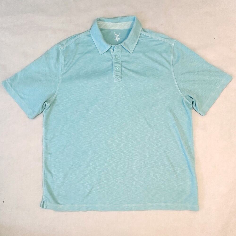 Nicoby Polo Shirt Mens 2XL Lt Blue Heathered Short Sleeve Soft Modal Blend